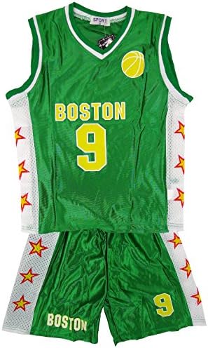 Boys Boston Basketball Sport Vest Top & Shorts Outfit Set Sizes from 3 to 14 Years