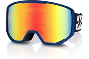 EXP VISION Occhiali da sci per uomo e donna, occhiali da snowboard, occhiali da neve OTG, 100% protezione UV, occhiali da sci per portatori di occhiali, anti-nebbia, snowboard, occhiali da sci