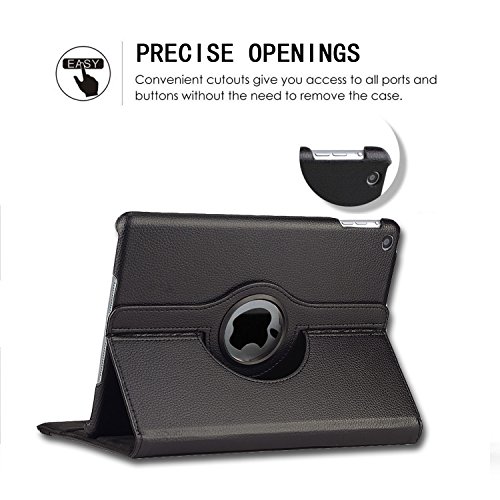 COOSA iPad 9.7 case 2017 neue 360 °drehende rundum Schutzhülle für iPad mit Schlaffunktion / Automatische Wecker ipad 9.7 schutzhülle 2017 neuest hülle (Schwarz) - 2