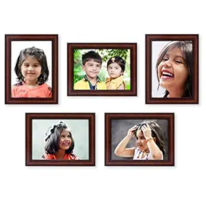 Ajanta Royal Classic Set of 5 Individual Photo Frames (5-5x7 inch)-Brown : A-20B