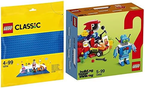 Lego Building Bigger Thinking 2pcs. set 10402 10714 Fun Future + Baseplate Blue