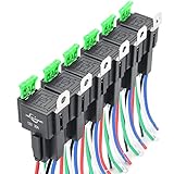 Cableado sencillo: los enchufes de relé vienen con cables de colores para el cableado conveniente de cargas y accesorios. Negro - Tierra (85), Rojo - VDC (30), Blanco - Disparador (86), Azul - Salida N / O (87).