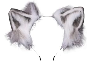 VIGVAN Kawaii opaska do włosów z lisiem kocimi uszami, szpilka do włosów