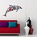 Produktbild V & C Designs Ltd (TM) Abstrakt Dolphin V2 bunt Große Statement Wandtattoo Wandbild Vinyl Aufkleber