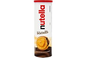 Nutella Biscuits Tubo - Croccanti Biscotti con un Cremoso Ripieno di Nutella, con Farina di Frumento e Zucchero di Canna, Ideali come Colazione, Snack e Merenda, 1 Confezione da 166 gr
