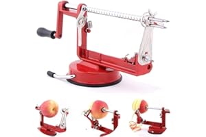 offershop Sbucciamele Sbucciamela Sbuccia Sbucciatore Affetta Taglia Mele Mela Torsoli Manuale Manovella Acciaio Inox Base Fissaggio Ventosa Cucina Dieta