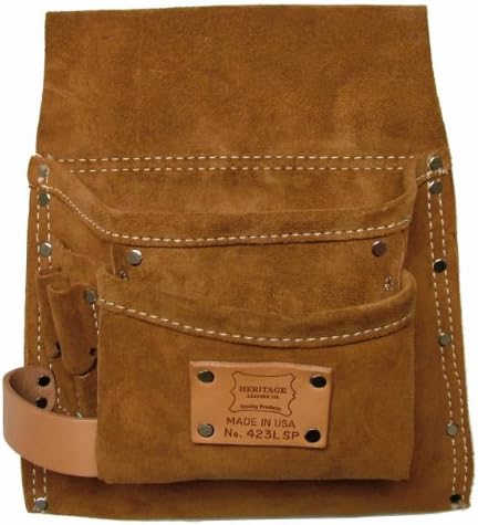 Heritage Leather 423LSP 5-Pocket Professional Split Leather Nail and Tool Bag