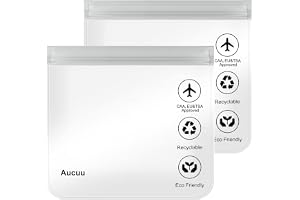 Aucuu Resväskor för vätskor, 20 x 20 cm flygplansvätska, genomskinliga resväskor, flygplan genomskinliga påsar, vattentät