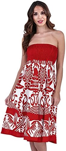 Martildo Womens 3 In 1 Summer Holiday Short Dress, Belize Red, Medium (UK 12-14)