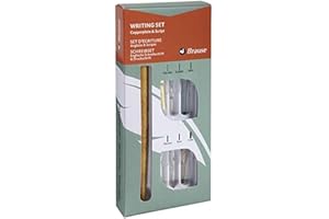 Brause 140B - Un set d'écriture comprenant 6 plumes (Cito Fein, Sténo, Pfannen, Ecolière, Rose et Index), un porte-plume et une notice