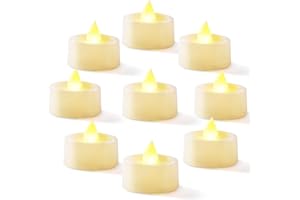 Homemory 24 Pack Warm White Battery LED Tea Lights, Lasts 3X Longer, 200Hours, Flameless Flickering Tealight Candle, Electric Fake Candle for Votive, Wedding, Party, Table, Dining Room, Gift