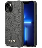 Guess Handyhülle Für IPhone 14 Pro – Braun, Lederoptik, 4G Stripe Collection