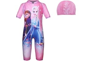 Suyaluoi Niñas Reina de la Nieve Todo En Uno Traje de Baño Niños Elsa Princesa Traje de Baño Una Pieza