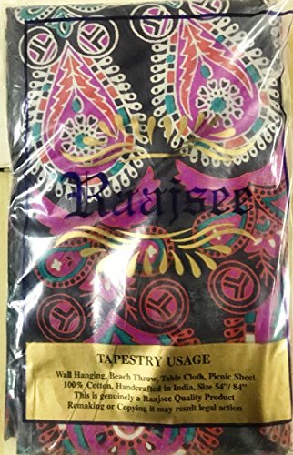 raajsee-indian Psychedelic handgefertigt multicolor rund Chakra Mandala Tapisserie barhmeri Baumwolle Print Wand aufhängen Strand Überwurf Wohnheim Trennwand Hippie-Stil Bohemian # bs91 - 5