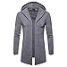 Produktbild SuperSU Klassisch Vintage Zwei-Knopfleiste Revers Blazer Herren Strickjacke Kapuzenpullover Sakko Sweatjacke mit Kapuze Mantel Hoodie Outwear Sweatshirt für Hochzeit Formeller Anlass