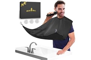 QpenguinBabies Tablier à barbe avec ventouses -pour homme, papa, père, mari, tondeuse à barbe - Cadeau d'anniversaire