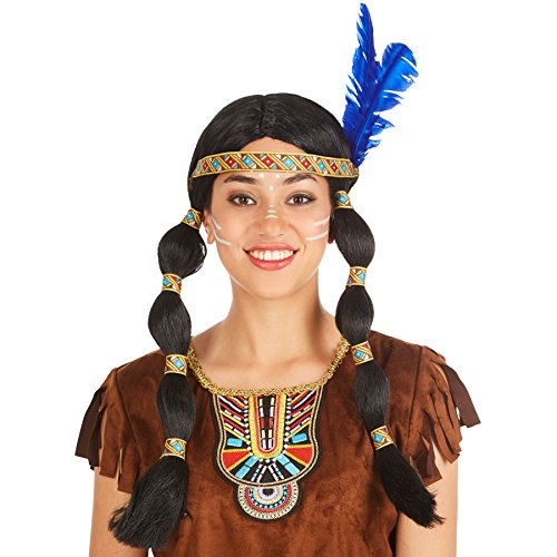 Plaited Native American Wig Two Gorgeous Plaits With Hair Ties