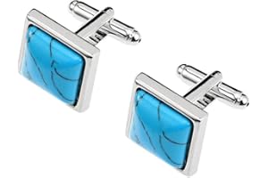 S&W SHLAX&WING Gemelli da uomo con confezione regalo Smalto in cristallo per matrimonio d'affari per camicie da smoking