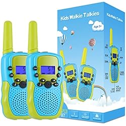 Kearui Jouet Garcon 3-12 Ans, Talkies Walkies Enfants Radio à 2 Voies avec 8 Canaux, Lampe de Poche LCD Rétro-éclairée, Gamme de 3 Miles pour Aventures Extérieures, Camping, Randonnée