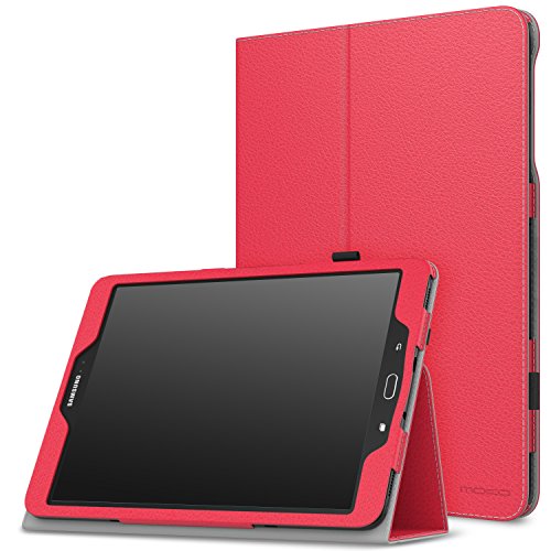 MoKo Samsung Galaxy Tab S3 9.7 Hülle – PU Leder Ständer Schutzhülle Smart Case Cover mit Stift-Schleife / Standfunktion und Auto Sleep / Wake Up Funktion für Samsung Galaxy Tab S3 9.7 Zoll (2017) SM-T820 / T825 Tablet, Rot - 9