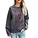 Produktbild Baumwolle Brief Drucken Oben Frauen Herbst beiläufige lose o Hals Langarm Sweatshirt Warme Tops-Brief Oben, nähte t-Shirt frühling und Winter Shirt Rundhalsausschnitt Langarm-Pullover(Dunkelgrau,S)
