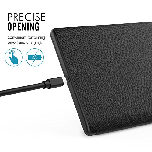 MoKo Kobo Aura One 7.8 Hülle – Ultra Lightweight Slim PU Tasche Smart Shell Case Cover mit Standfunktion für Kobo Aura One 7.8″ e-Reader 2016, Schwarz (mit Auto Schlaf / Wach Funktion) - 2