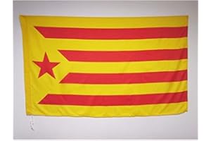 AZ FLAG Bandera de CATALUÑA ESTELADA VERMILLA 150x90cm para Palo - Bandera Catalunya INDEPENDENTISTA GROGA 90 x 150 cm