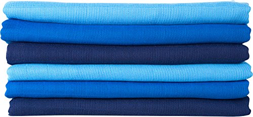 MAKIAN Mulltücher 6er-Pack marine/blau/hellblau - 2