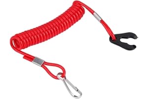 FDCGAS Interruttore di Arresto del Motore Corda - 1 PCS accensione del Motore Fuoribordo Interruttore di Arresto per Arresto di Emergenza Chiave Cordino con Clip per Tutte Le Serie