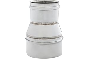 TEKNOSTEELL CANNA FUMARIA RIDUZIONE/MAGGIORAZIONE ACCIAIO INOX 316 DA DIAMETRO 80 A 250 (Ø110 MASCHIO, Ø100 FEMMINA)