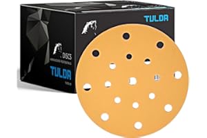 Tulda Velcro Sanding Discs P320 Orbital Sander Pads 6" 150mm 15 Holes - Hook & Loop Discs Paper Sanding Pads For Random Orbit Orbital Sander (Box of 100 PCS)