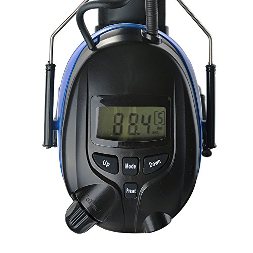Protear Bluetooth & Radio AM / FM Gehörschutz Gehörschutz Sicherheit Ohrenschützer mit Digitalanzeige für das Mähen, Zertifiziertes NRR 25dB - 3