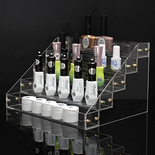 DANCINGNAIL Acryl Nailart Nagellack Aufbewahrungsbox Kosmetik Aufbewahrung Nail Polish Display (leer) Transparent 5-reihig 26 (L) 21 (W) 15 (H) - 3