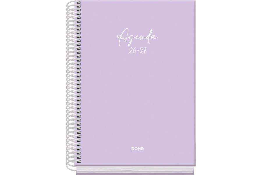 Dohe - Agenda Escolar 2026 2027 - Septiembre a Junio, Semana Vista, A5 (15x21 cm), Tapa Dura Tacto Suave, Cierre de Espiral, 