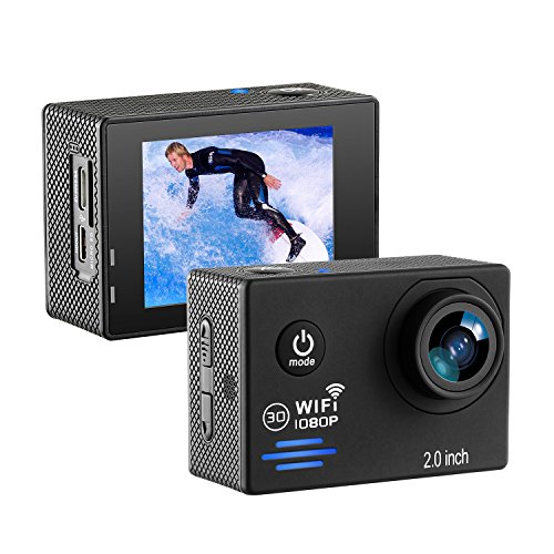 NexGadget Action Camera WIFI 12MP 2,0 Zoll, FHD 1080P Sport Action Kamera Cam IP68 Wasserdicht 140 ¡ã Weitwinkel - 2