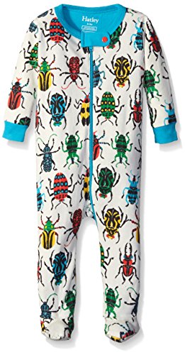 Hatley Baby-Boys Infant Footed Coverall -Jungle Beetles Footies, Multicoloured (White), 3-6 Months (Manufacturer Size:3-6)