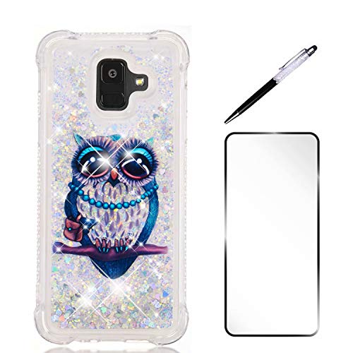 Preisvergleich Produktbild Samsung Galaxy A6 2018 Glitzer Hülle, Laixin Handyhüllen Glitter Süße Flüssig Bewegende Fließend Flüssigkeit Silikon Weich TPU Bumper Luxury Original Schutzhülle Case Cover Durchsichtig+Touchstift+Displayschutz...
