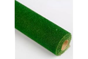 AIDNTBEO Tappetino per erba verde prato chiaro, rotoli di tappetino per paesaggio di guerra, tavolo da sabbia, accessori per modelli ferroviari, verde scuro, 50 x 50 cm