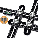 ROTEK Règle pour angles multifonctionnelle, Mesure de la mise à niveau gravées au laser En alliage d'aluminium De Travail Du Bois Règle Pliante Utilisation Artisanale