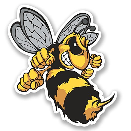 2 x Wespe Biene Hornet Vinyl Aufkleber Aufkleber Laptop Reise Gepäck Auto Ipad Schild Fun # 4637 - 15cm/150mm Wide