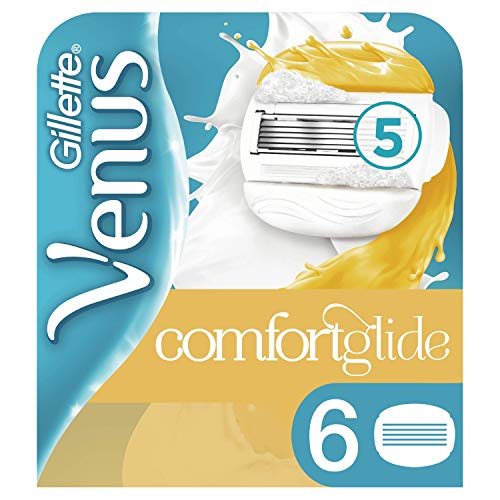 Gillette Venus Comfortglide with Olay 2-in-1 Women's Razor Blades, 6 Pack with Shaving Gel Bars