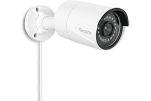 Reolink 5MP Telecamera Esterno PoE, Rilevamento di Uomo/Veicolo/Animale, Visione Notturna IR 30 metri, Registrazione Audio, Telecamera IP Esterno Impermeabile IP67, Slot per Scheda microSD, RLC-510A