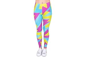 kukubird Motifs imprimés Legging de Yoga pour Femme Gym Fitness Running Pilates Collants Pantalon Skinny Taille 8-12 Extensible-Neon Sport