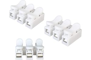 Aiqeer 60 sztuk CH3 Złącza do kabli sprężynowych, blok zacisków zaciskowych kabel elektryczny, złącze kabla szybkiej sprężyny, do podłączenia taśm świetlnych LED (biały)