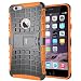 Produktbild iPhone 6 Plus Hülle,Schutzhülle silikon TPU und PC Rückdeckel Schutz Handy Kratzfeste Hüllen Etui Handyhülle Das Bumper iPhone 6S Plus Case für Apple iPhone 6/6S Plus 5.5 Zoll mit Ständer - Orange