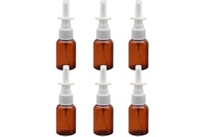 VASANA 6 PZ 30 ml/1 oz Ambra Vuota Nasale Spray Bottiglie Ricaricabili Fine Nebbia Spruzzatore Contenitori di Viaggio Fiale Contenitore Cosmetico di Immagazzinaggio Bottiglie