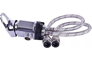 Zilimontt Duscharmatur aus Messing mit Chrom-Effekt, 800 mm Edelstahl-Endstücke, für Wohnmobil, Wohnmobil, Wohnmobil, 12 mm, Push-Fit, Einhebel, heiß und kalt