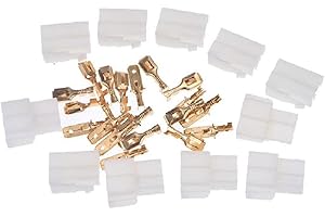 FROINY 5 Sets 6.3mm 2 Pin Automotive Electrical Wire Connector Cable Terminal Plug Kits Motorcycle Car Terminal Plug Male Female