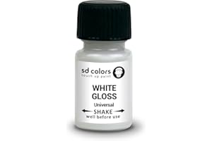 SD COLORS Ausbesserungslack, universell, Lackstift glänzend, Weiß, 15 ml, für kleine Reparaturen, Metall, Holz, Kunststoff, Fenster, Rahmen, Türen, Tore