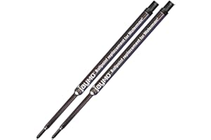 Jaymo - 2 - Recharges de stylo à bille compatibles Waterman®, noir - Encre allemande de couleur lisse avec pointe moyenne de 7 mm - Comparatif à la référence Waterman® S0791030